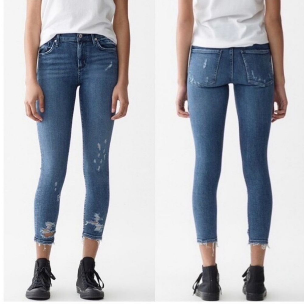 AGOLDE Sophie Crop Skinny Distressed Jeans